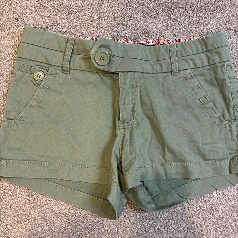 Women’s army green shorts